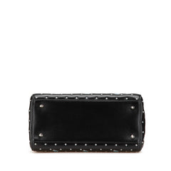 ディオール エンブロイダリー フラワー ハンドバッグ ショルダーバッグ 2WAY ブラック ブルー レザー レディース Dior 【中古】