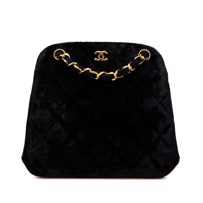 シャネル マトラッセ ココマーク チェーン トートバッグ ネイビー スウェード レディース CHANEL 【中古】