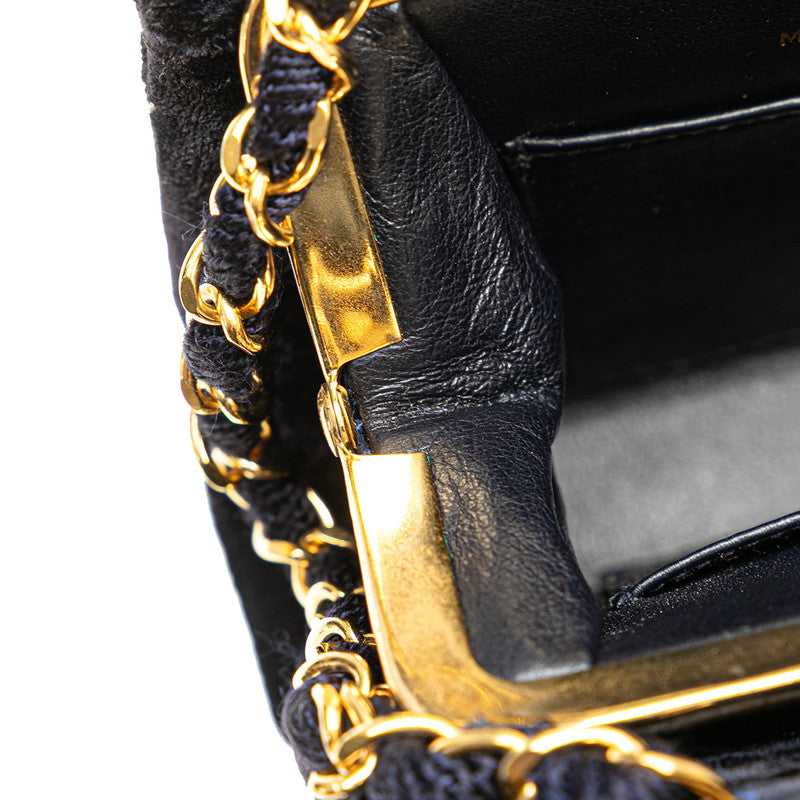 シャネル マトラッセ ココマーク チェーン トートバッグ ネイビー スウェード レディース CHANEL 【中古】