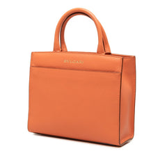 ブルガリ ロゴ ハンドバッグ ショルダーバッグ 2WAY オレンジ レザー レディース BVLGARI 【中古】