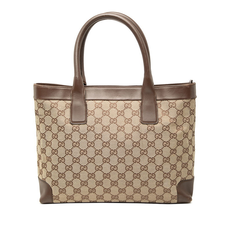 グッチ GGキャンバス ハンドバッグ トートバッグ 002 1119 ベージュ ブラウン キャンバス レザー レディース GUCCI 【中古】