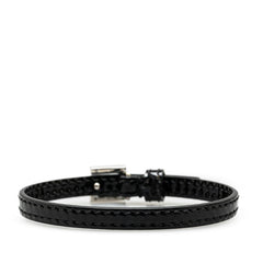 グッチ スクエアG ラインストーン ブレスレット 623237 ブラック レザー レディース GUCCI 【中古】