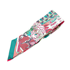 エルメス ツイリー EXPOSITION UNIVERSELLE ブランドオフ スカーフ ピンク グリーン マルチカラー シルク レディース HERMES 【中古】