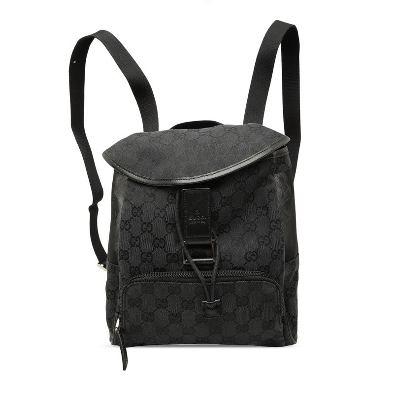 グッチ GGキャンバス リュック バックパック 019 0352 ブラック キャンバス レザー レディース GUCCI 【中古】