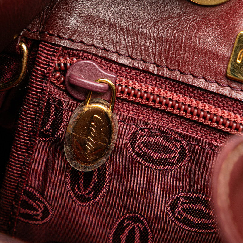 カルティエ マストライン ハンドバッグ ワンショルダーバッグ ワインレッド レザー レディース CARTIER 【中古】