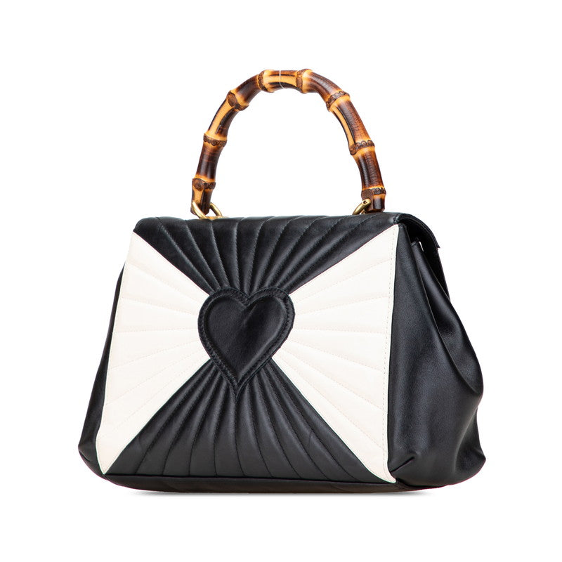グッチ バンブー クイーンマーガレット ハンドバッグ ショルダーバッグ 2WAY 476531 ブラック ほ レザー レディース GUCCI 【中古】