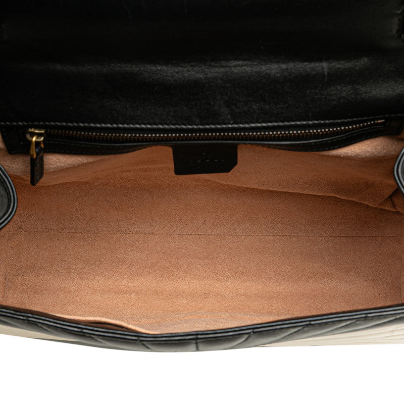 グッチ バンブー クイーンマーガレット ハンドバッグ ショルダーバッグ 2WAY 476531 ブラック ほ レザー レディース GUCCI 【中古】