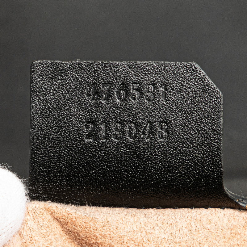 グッチ バンブー クイーンマーガレット ハンドバッグ ショルダーバッグ 2WAY 476531 ブラック ほ レザー レディース GUCCI 【中古】
