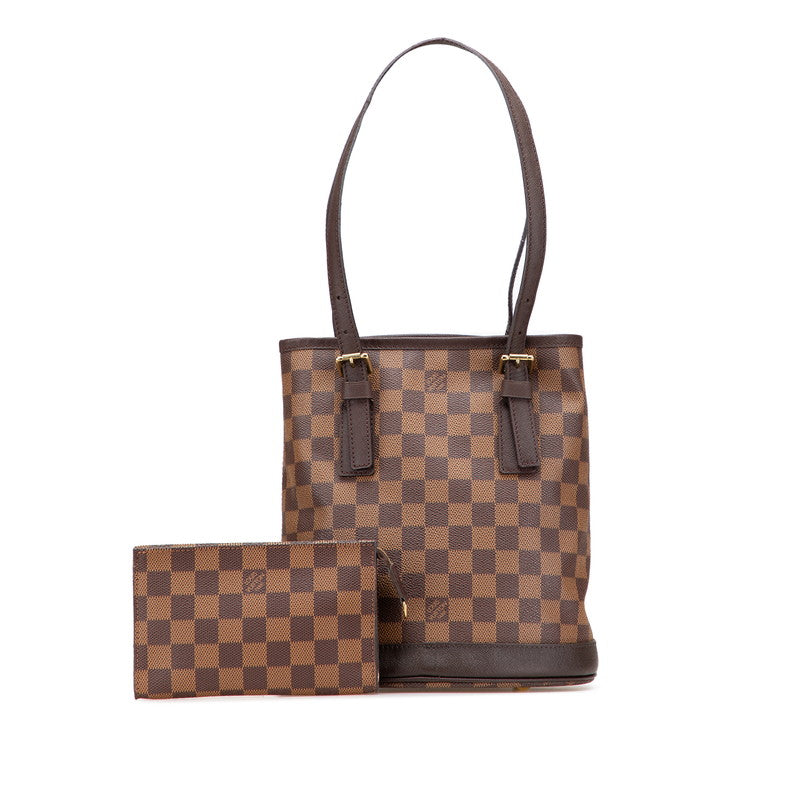 ルイ ヴィトン ダミエ マレ トートバッグ ショルダーバッグ バケツ N42240 ブラウン PVC レザー レディース LOUIS VUITTON 【中古】
