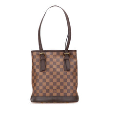 ルイ ヴィトン ダミエ マレ トートバッグ ショルダーバッグ バケツ N42240 ブラウン PVC レザー レディース LOUIS VUITTON 【中古】