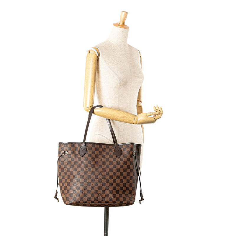 ルイ ヴィトン ダミエ ネヴァーフルMM トートバッグ ショルダーバッグ Ｎ51105 ブラウン PVC レザー レディース LOUIS VUITTON 【中古】