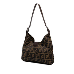 フェンディ ズッカ マンマバケット ワンショルダーバッグ 26569 ブラウン キャンバス レザー レディース FENDI 中古