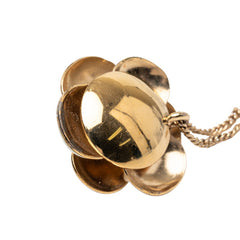 シャネル ココマーク カメリア ネックレス ゴールド ホワイト メッキ レディース CHANEL 【中古】