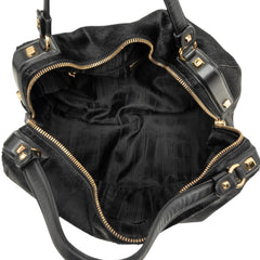 サルヴァトーレフェラガモ ハンドバッグ ブラック ハラコ レザー レディース Salvatore Ferragamo 【中古】