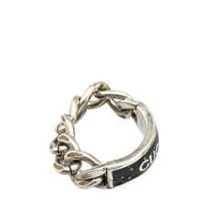 グッチ ロゴ リング 指輪 チェーンリング サイズ 20 678711 シルバー ブラック SV925 シルバー レディース GUCCI 【中古】