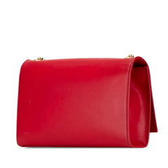 サンローラン ケイト YSLロゴ チェーンショルダーバッグ レッド ゴールド レザー レディース SAINT LAURENT 【中古】