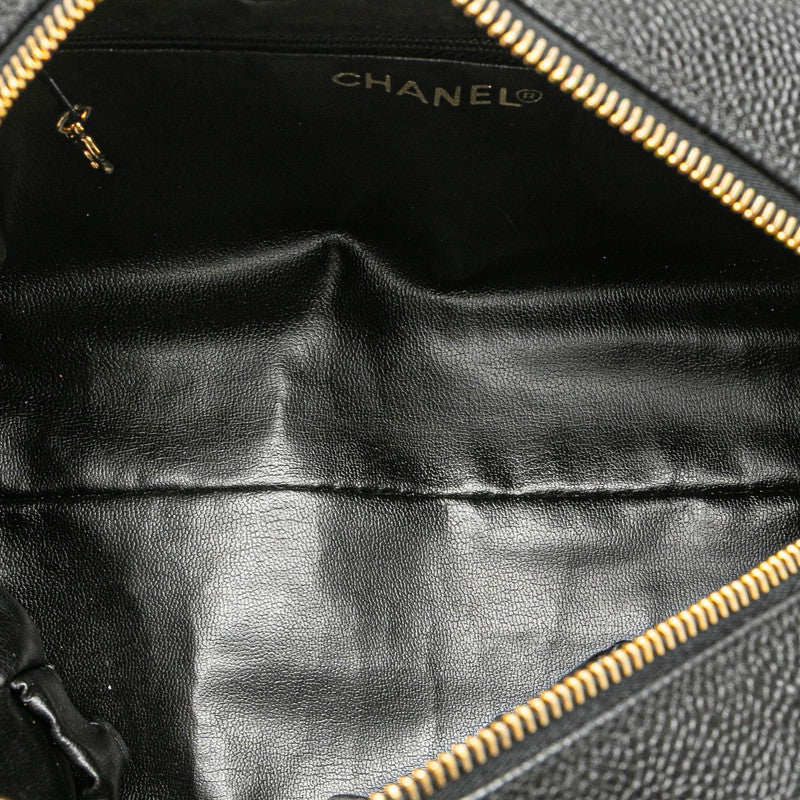 シャネル ココマーク ポーチ 小物入れ ブラック キャビアスキン レディース CHANEL 【中古】