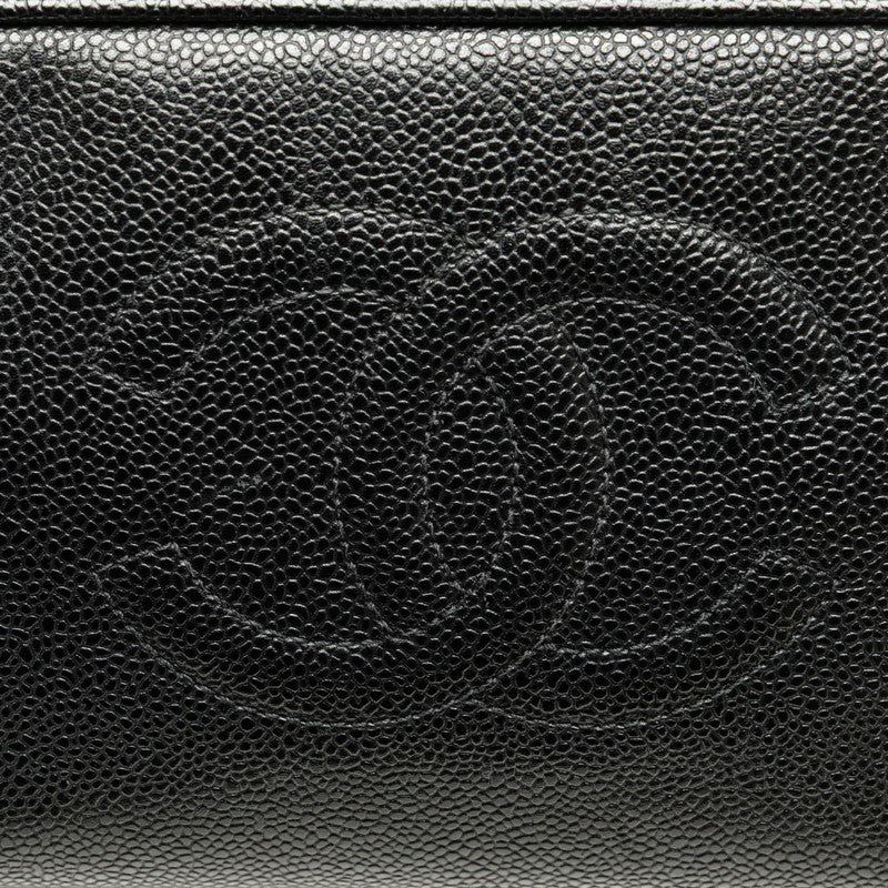 シャネル ココマーク ポーチ 小物入れ ブラック キャビアスキン レディース CHANEL 【中古】