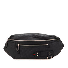 グッチ グッチシマ ボディバッグ ウエストバッグ 246409 ブラック レザー ラバー メンズ GUCCI 【中古】