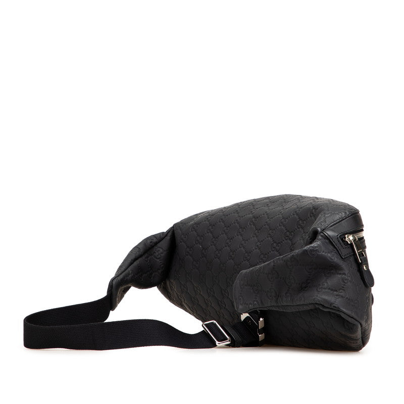 グッチ グッチシマ ボディバッグ ウエストバッグ 246409 ブラック レザー ラバー メンズ GUCCI 【中古】