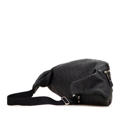 グッチ グッチシマ ボディバッグ ウエストバッグ 246409 ブラック レザー ラバー メンズ GUCCI 【中古】