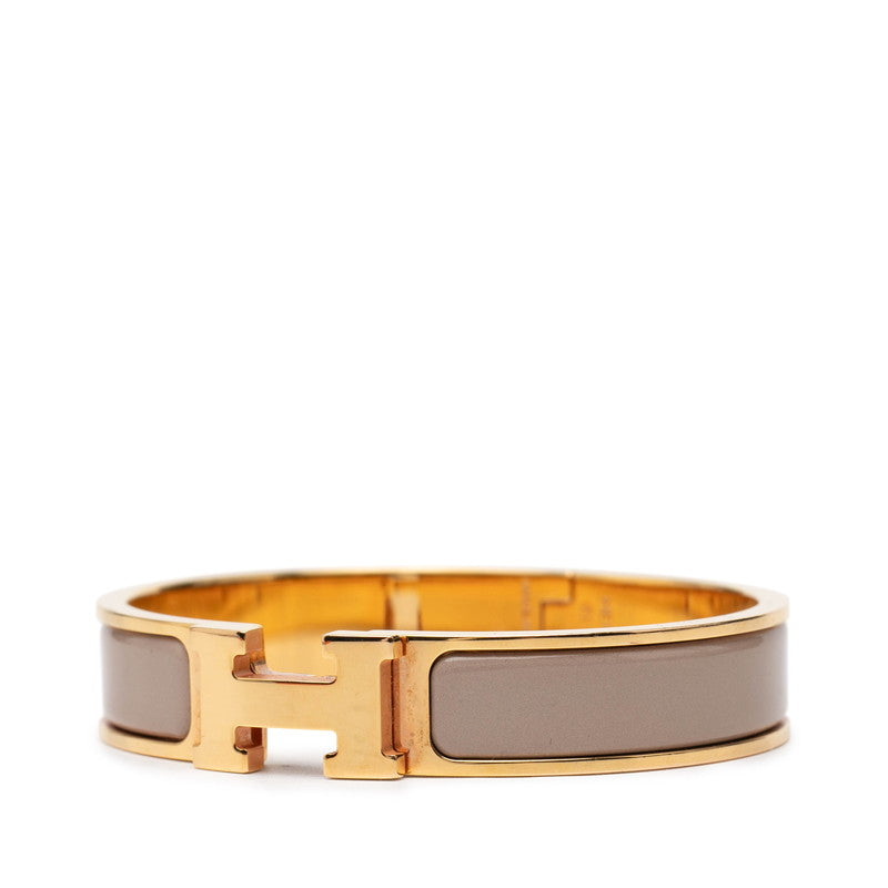 エルメス クリックH PM ブレスレット ゴールド グレージュ メッキ エナメル レディース HERMES 【中古】