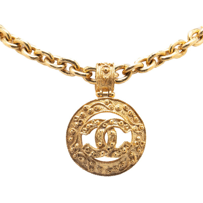 シャネル ヴィンテージ ココマーク ロングネックレス ゴールド メッキ レディース CHANEL 【中古】