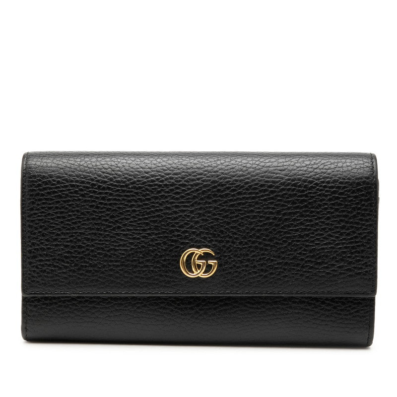 グッチ GGマーモント 長財布 456116 ブラック レザー レディース GUCCI 【中古】