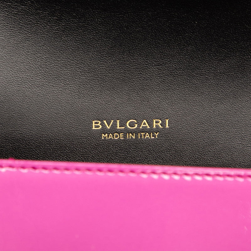 ブルガリ セルペンティ フォーエバー チェーン ショルダーバッグ ピンク パープル エナメル レザー レディース BVLGARI 【中古】