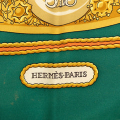エルメス カレ90 HOMMAGE A CHARLES GARNIER シャルル ガルニエへの賛辞 スカーフ グリーン マルチカラー シルク レディース HERMES 【中古】