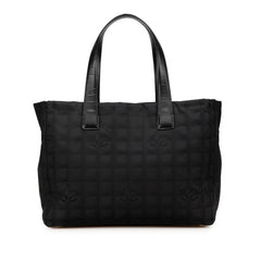 シャネル ニュートラベルラインMM ココマーク トートバッグ ショルダーバッグ ブラック ナイロン レザー レディース CHANEL 【中古】