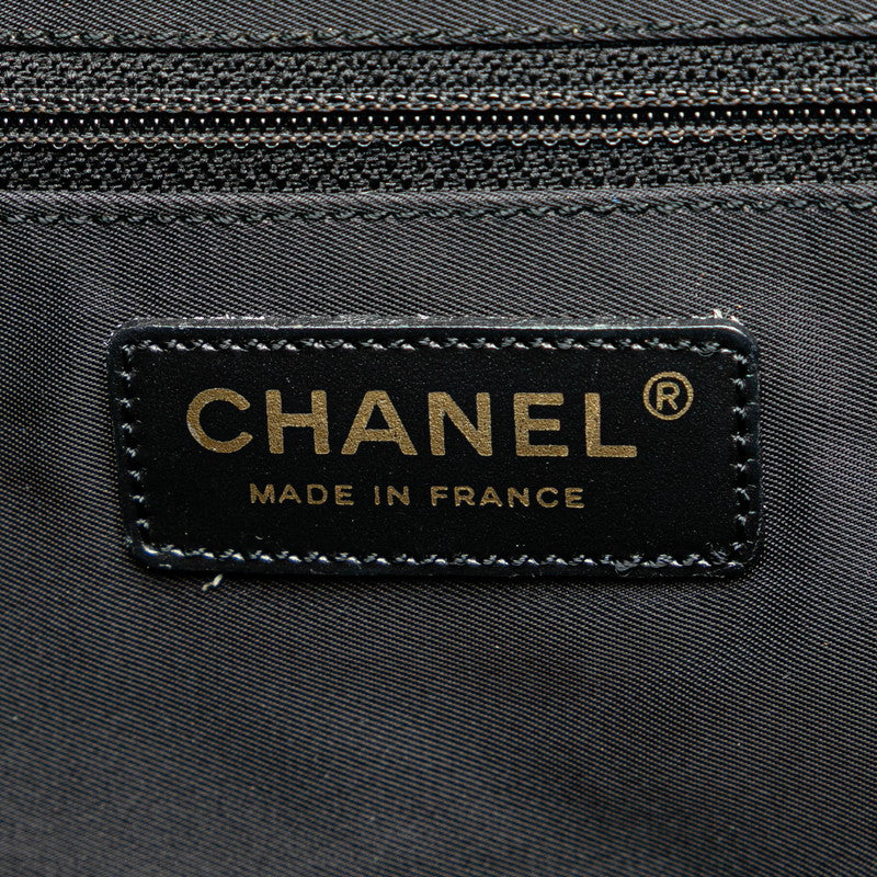 シャネル ニュートラベルラインMM ココマーク トートバッグ ショルダーバッグ ブラック ナイロン レザー レディース CHANEL 【中古】
