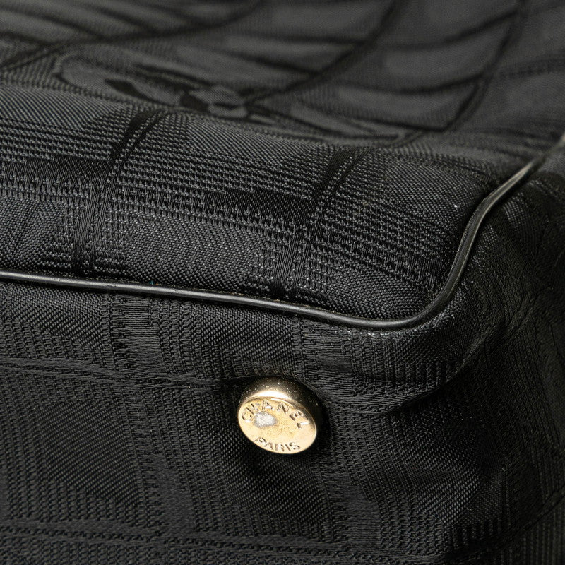 シャネル ニュートラベルラインMM ココマーク トートバッグ ショルダーバッグ ブラック ナイロン レザー レディース CHANEL 【中古】