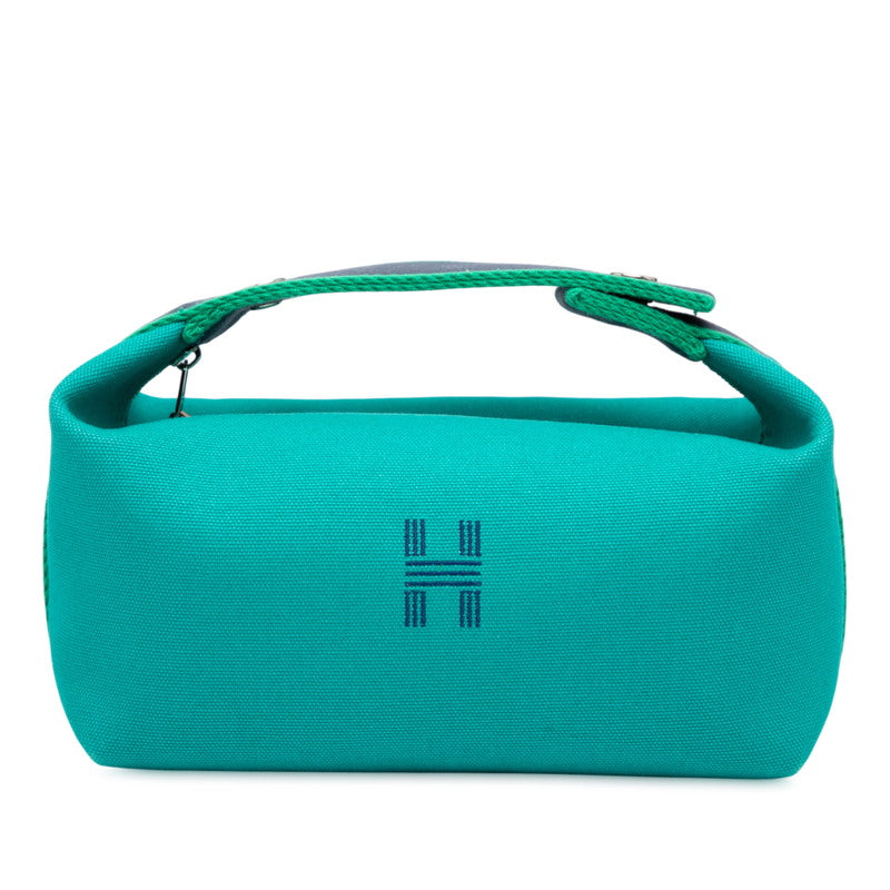 エルメス ブリッド ア ブラッグ PM ハンドバッグ ポーチ グリーン系 シルバー金具 キャンバス レディース HERMES 【中古】