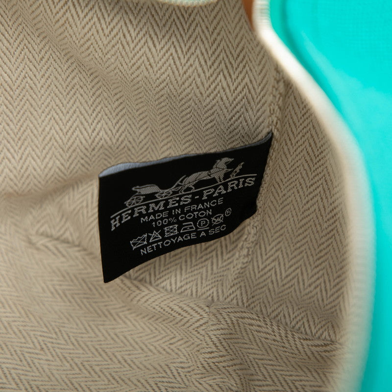 エルメス ブリッド ア ブラッグ PM ハンドバッグ ポーチ グリーン系 シルバー金具 キャンバス レディース HERMES 【中古】