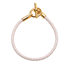 エルメス グレナン ブレスレット ピンク ゴールド レザー メッキ レディース HERMES 【中古】