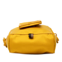 フェンディ FFロゴ ショルダーバッグ 7AS056 イエロー ナイロン レザー レディース FENDI 【中古】