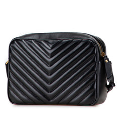 サンローラン ルー Vステッチ タッセル ショルダーバッグ カメラバッグ 574494 ブラック レザー レディース SAINT LAURENT 【中古】