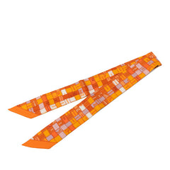エルメス ツイリー BOLDUC AU CARRE ボルデュック スカーフ オレンジ シルク レディース HERMES 中古