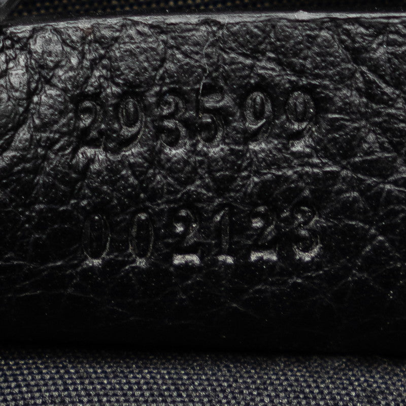 グッチ GGナイロン シェリーライン トートバッグ ハンドバッグ 293599 ブラック ナイロン レザー レディース GUCCI 【中古】