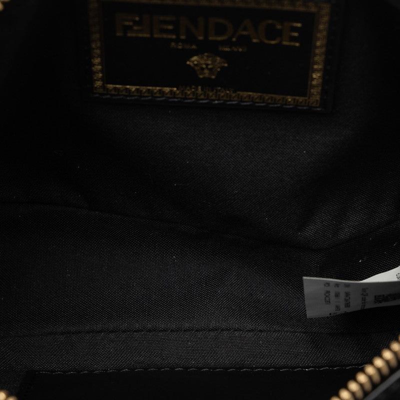 フェンディ ×ヴェルサーチ FENDACE フェンダーチェ 斜め掛け ショルダーバッグ 7M0285 ブラック レザー レディース FENDI 【中古】