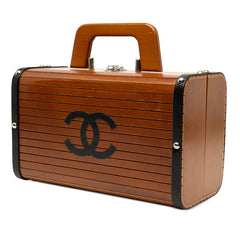 シャネル ココマーク ハンドバッグ バニティバッグ ブラウン ブラック ウッド レザー レディース CHANEL 【中古】