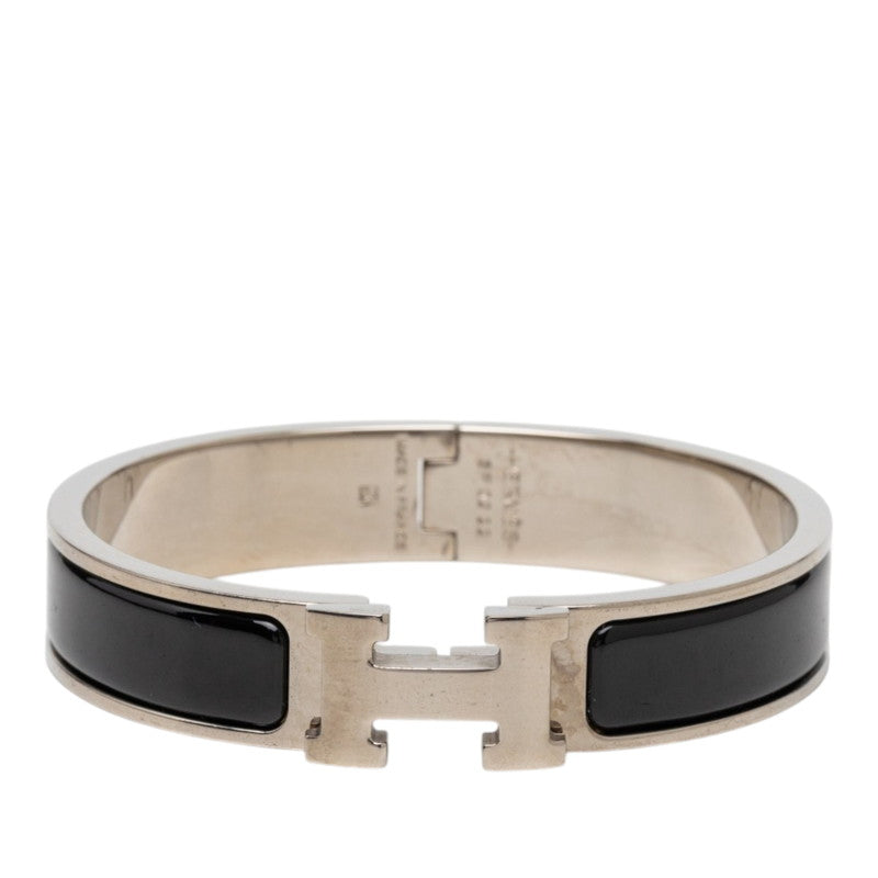 エルメス クリックH PM ブレスレット バングル シルバー ブラック メタル レディース HERMES 【中古】