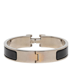 エルメス クリックH PM ブレスレット バングル シルバー ブラック メタル レディース HERMES 【中古】