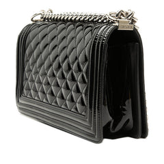 シャネル ココマーク ボーイシャネル チェーン ショルダーバッグ ブラック エナメル レディース CHANEL 【中古】