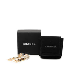 シャネル ココマーク BOY スタッド スウィング ピアス C22P刻印 ゴールド メッキ ラインストーン レディース CHANEL 【中古】