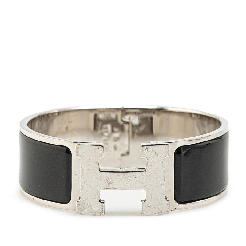 エルメス クリッククラックH PM ブレスレット シルバー ブラック メタル レディース HERMES 【中古】