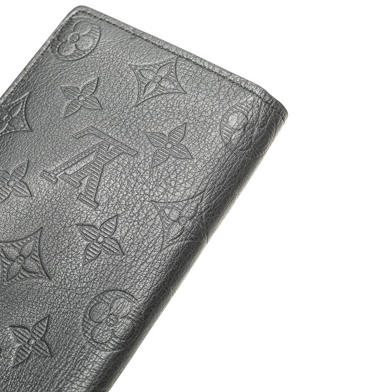 ルイ ヴィトン モノグラム シャドウ ポルトフォイユ ブラザ 長財布 M62900 ノワール ブラック レザー メンズ LOUIS VUITTON 【中古】