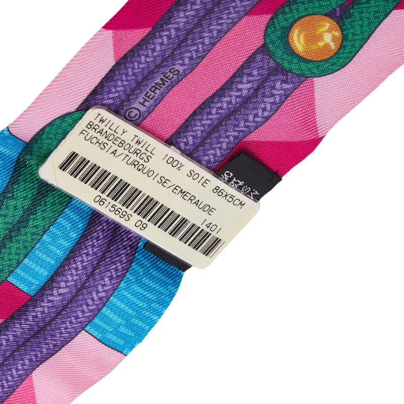 エルメス ツイリー BRANDE BOURGS スカーフ ピンク マルチカラー シルク レディース HERMES 【中古】