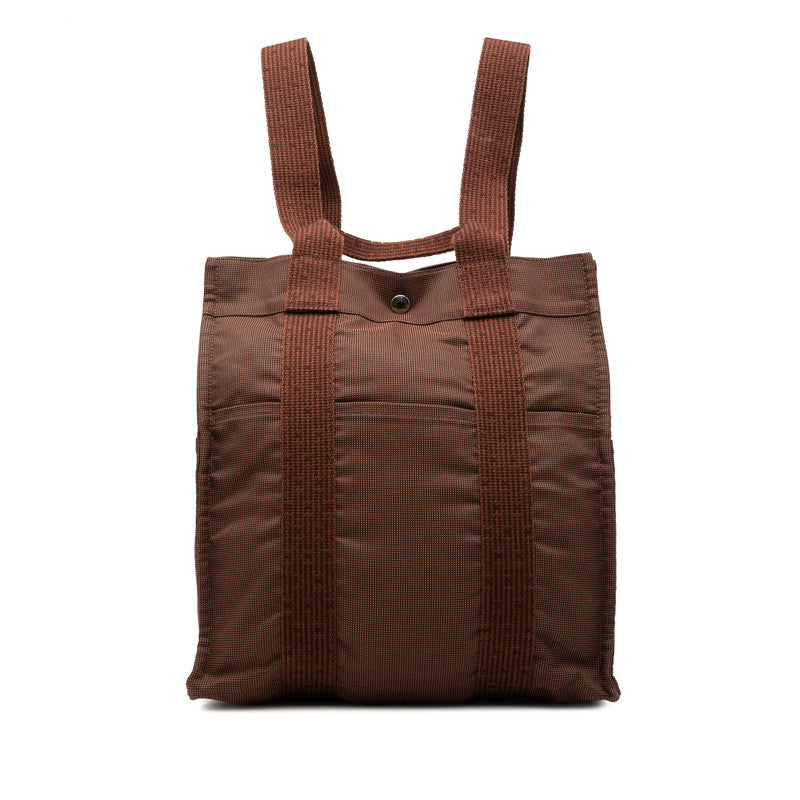 エルメス エールライン アドMM リュック バックパック ブラウン キャンバス レディース HERMES 【中古】
